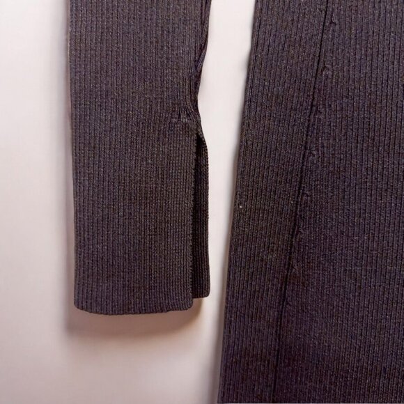 NWT Moon River Sweetheart Neck Flared Long Sleeve Ribbed Sweater Midi Dress - Picture 6 of 8